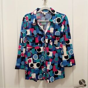Artsy Retro Geometric Women's Top